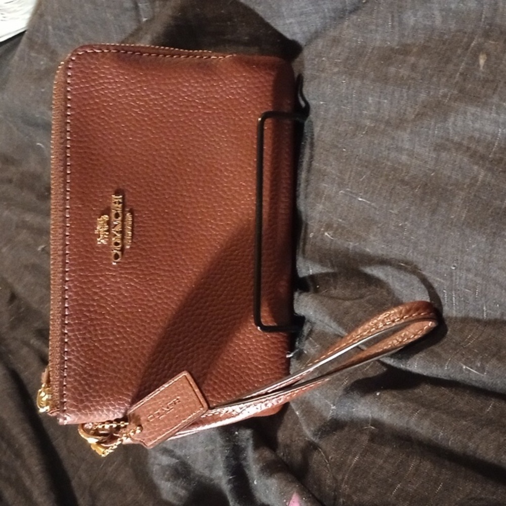 Coach Double Zip Madison leather wristlet